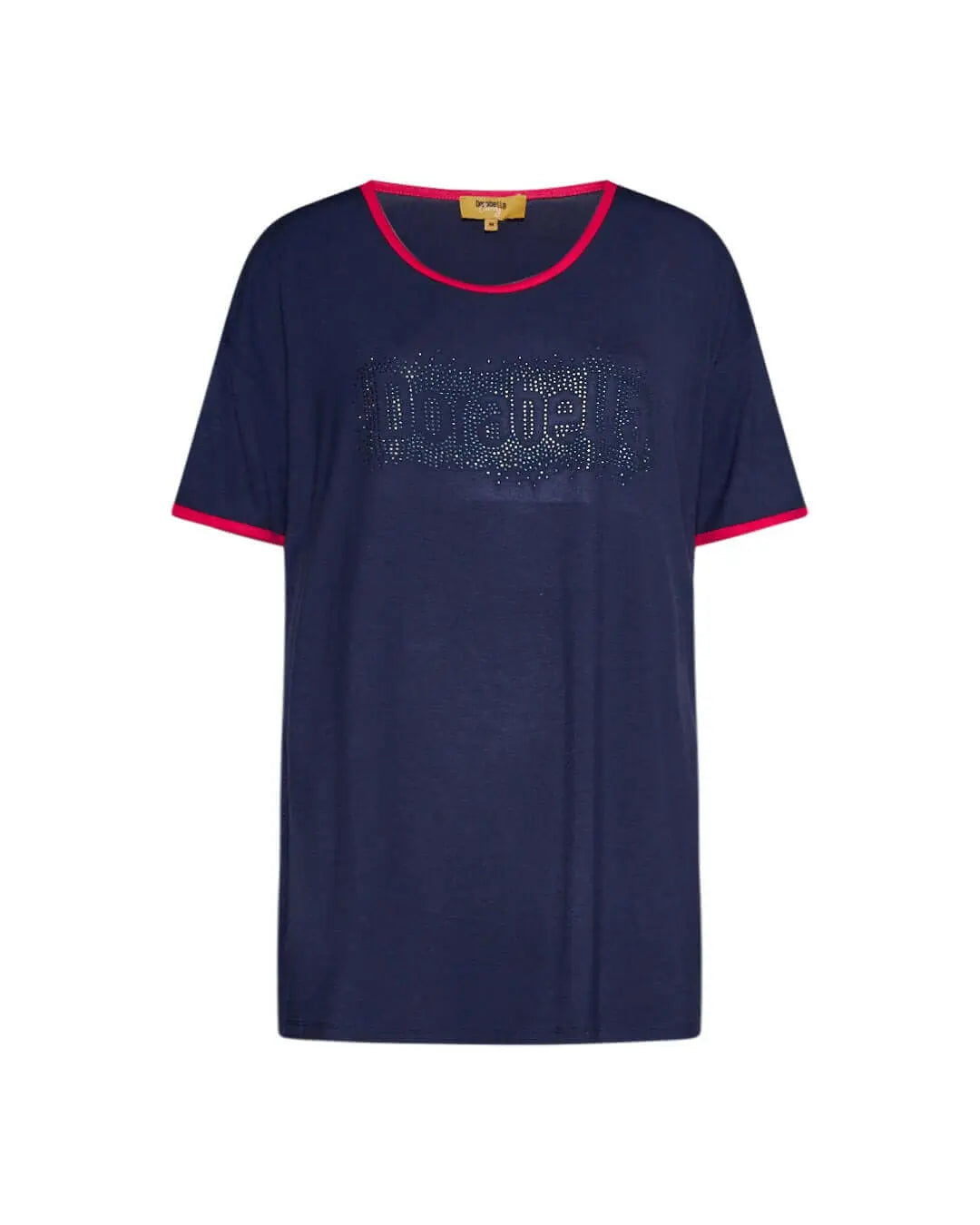 Maglia girocollo paillettes BLU-NAVY DORABELLA CURVY XL