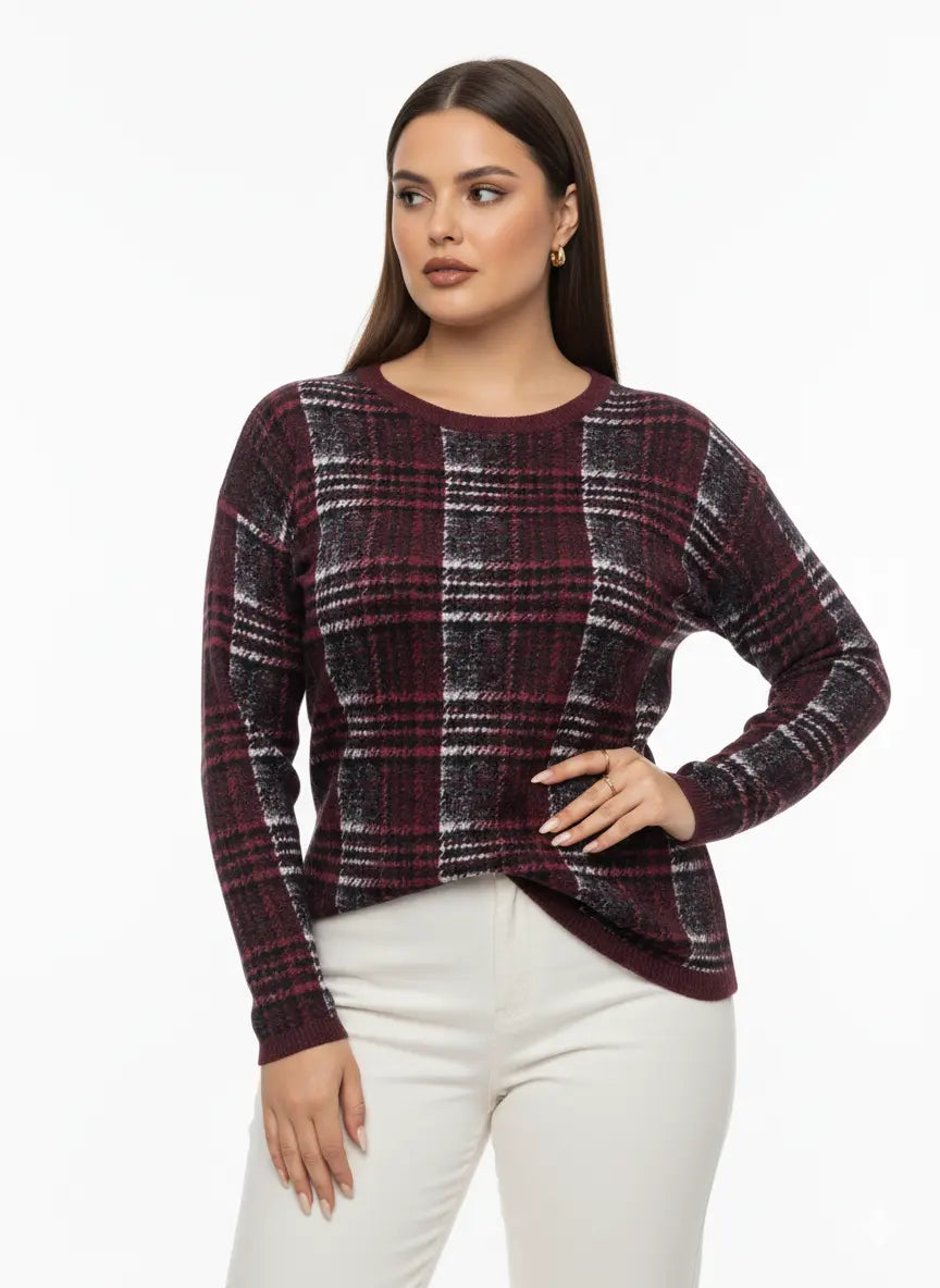 Maglia girocollo principe di Galles DORABELLA PIU'