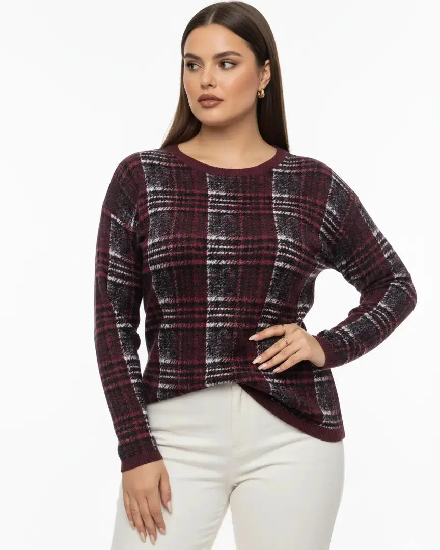 Maglia girocollo principe di Galles DORABELLA PIU'