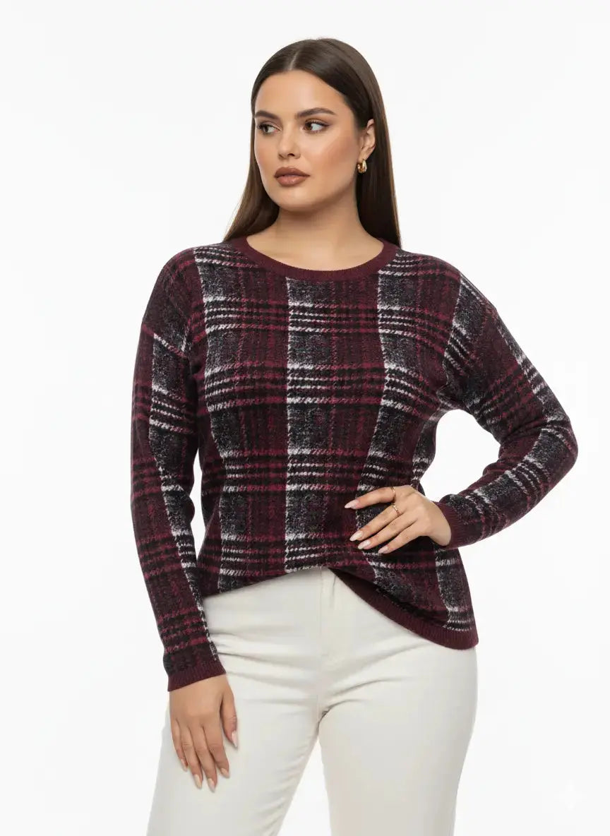 Maglia girocollo principe di Galles DORABELLA PIU'