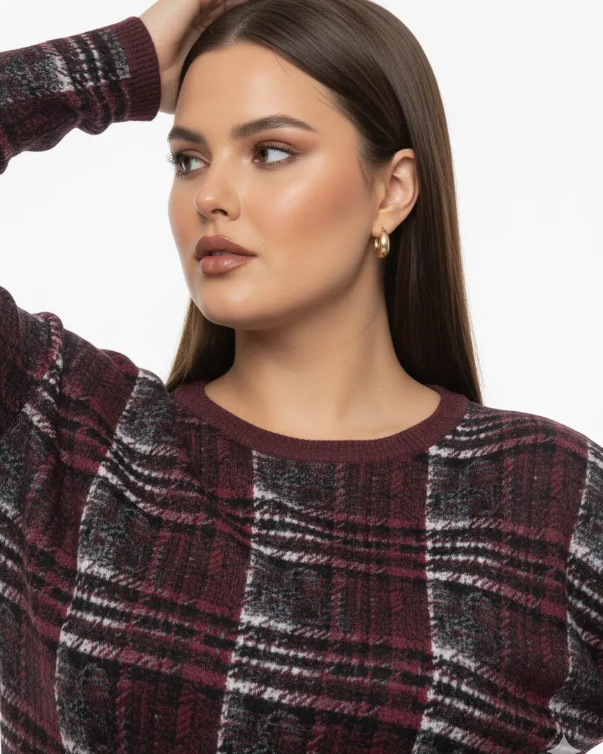 Maglia girocollo principe di Galles DORABELLA PIU'