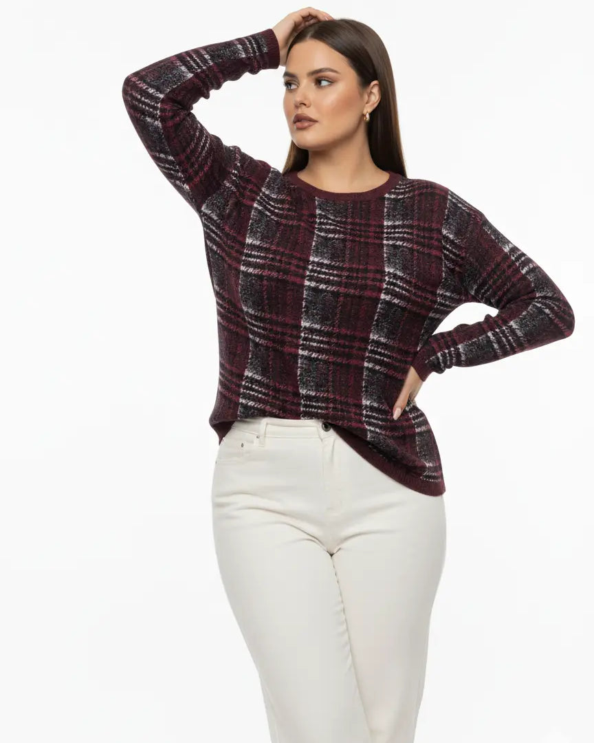 Maglia girocollo principe di Galles DORABELLA PIU'