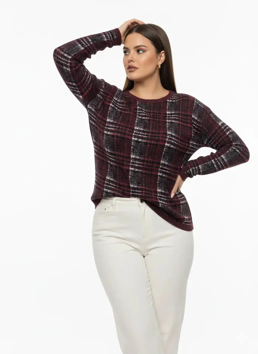 Maglia girocollo principe di Galles DORABELLA PIU'