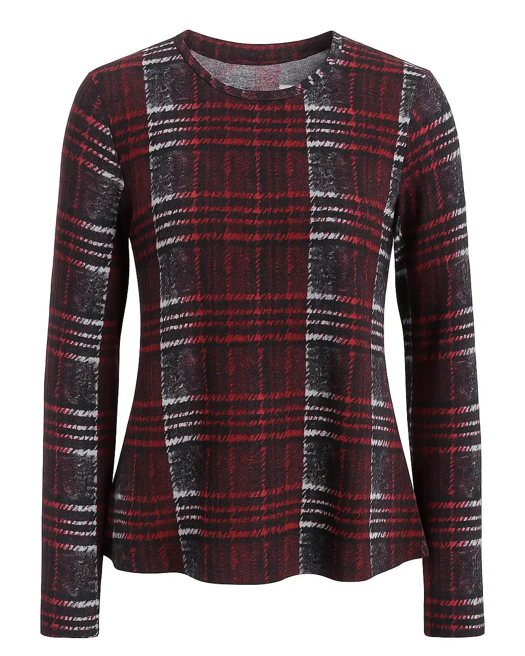 Maglia girocollo principe di Galles DORABELLA PIU' XXL (47) / Bordeaux