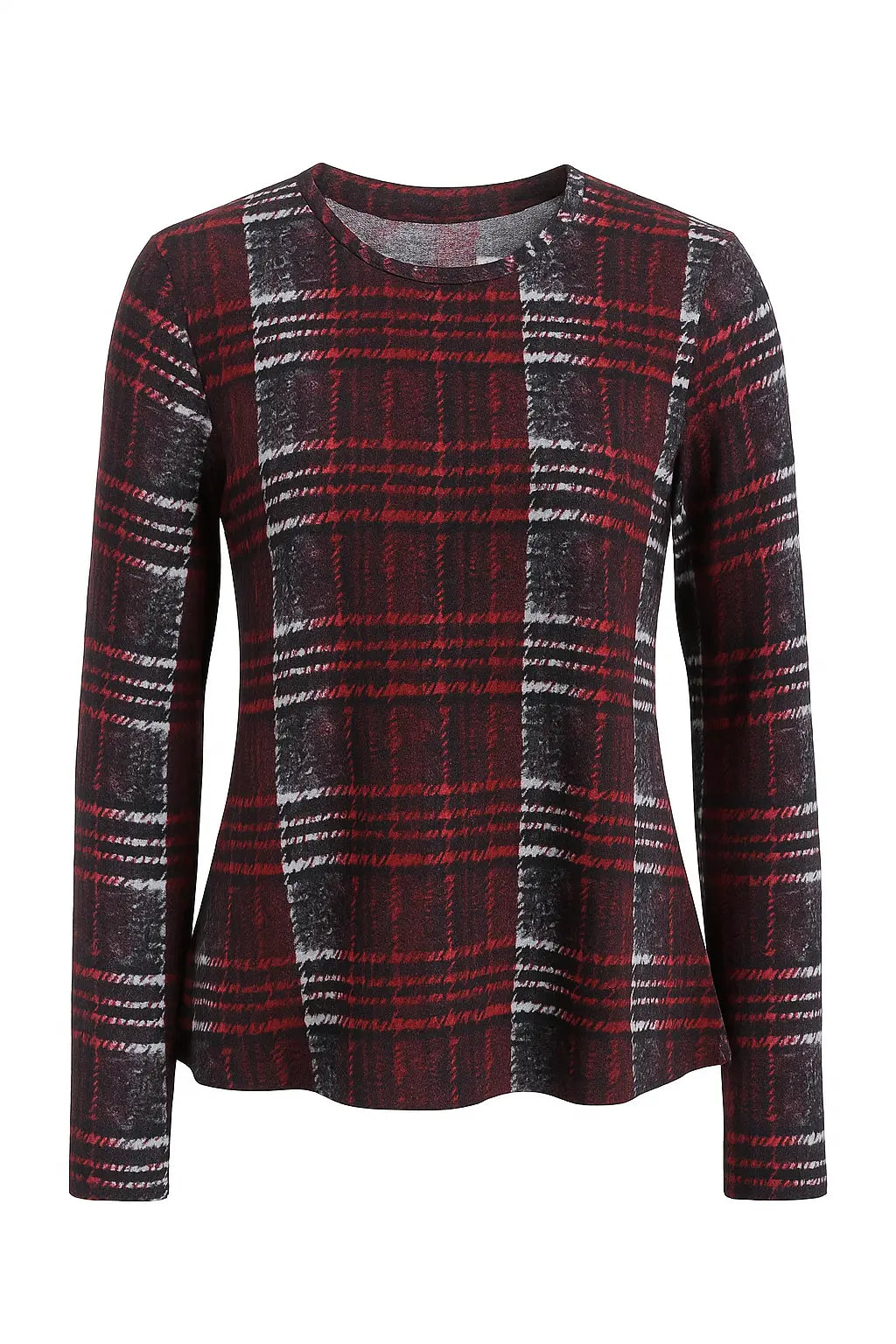 Maglia girocollo principe di Galles DORABELLA PIU' XXL (47) / Bordeaux