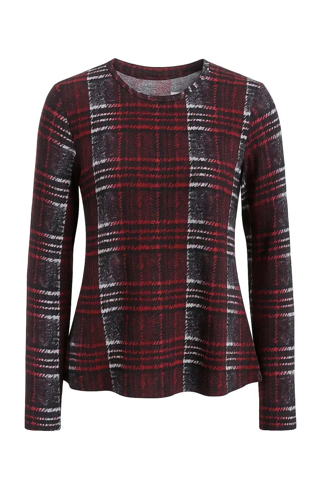 Maglia girocollo principe di Galles DORABELLA PIU' XXL (47) / Bordeaux