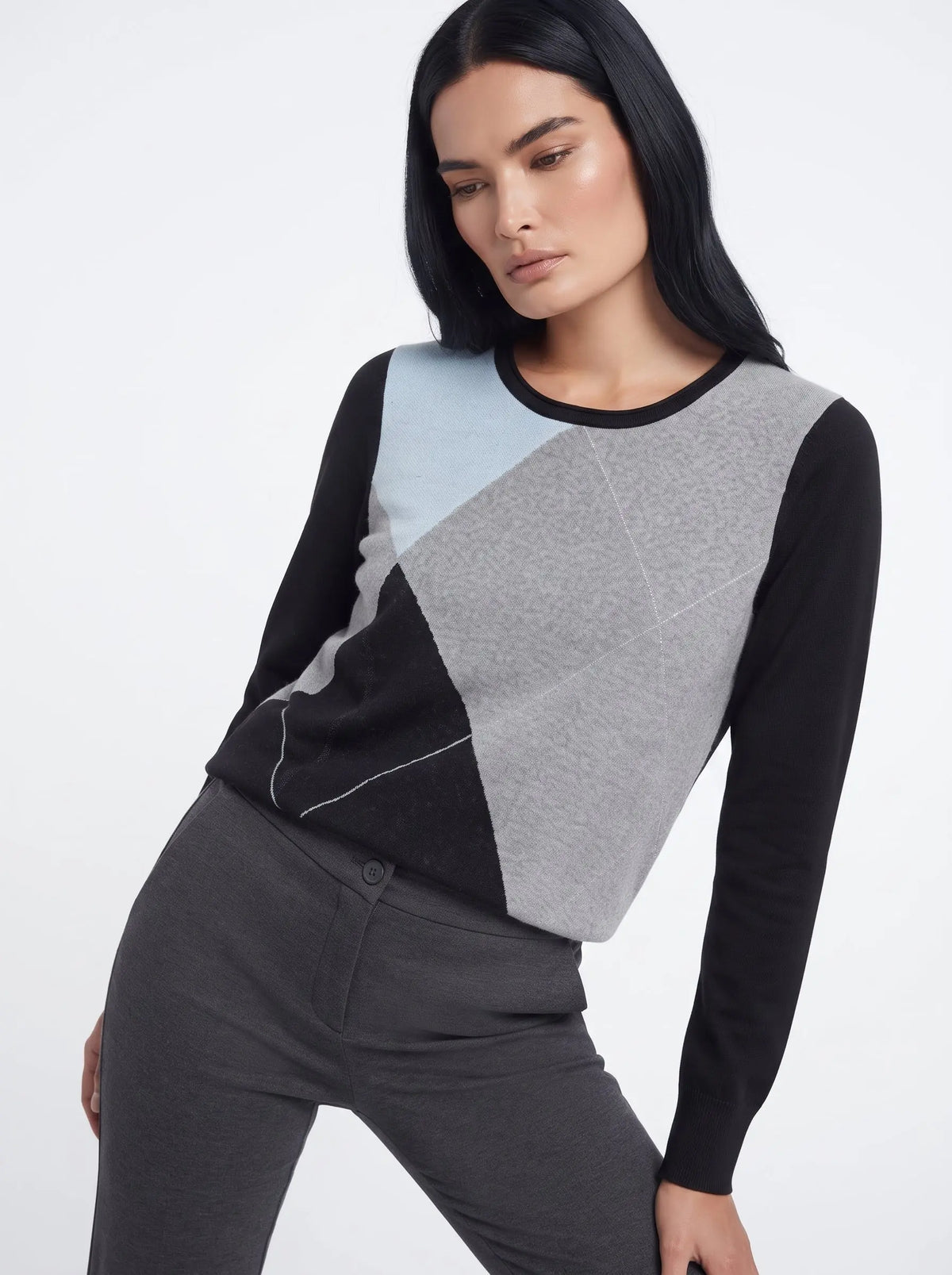 Maglia girocollo rombi DORABELLA