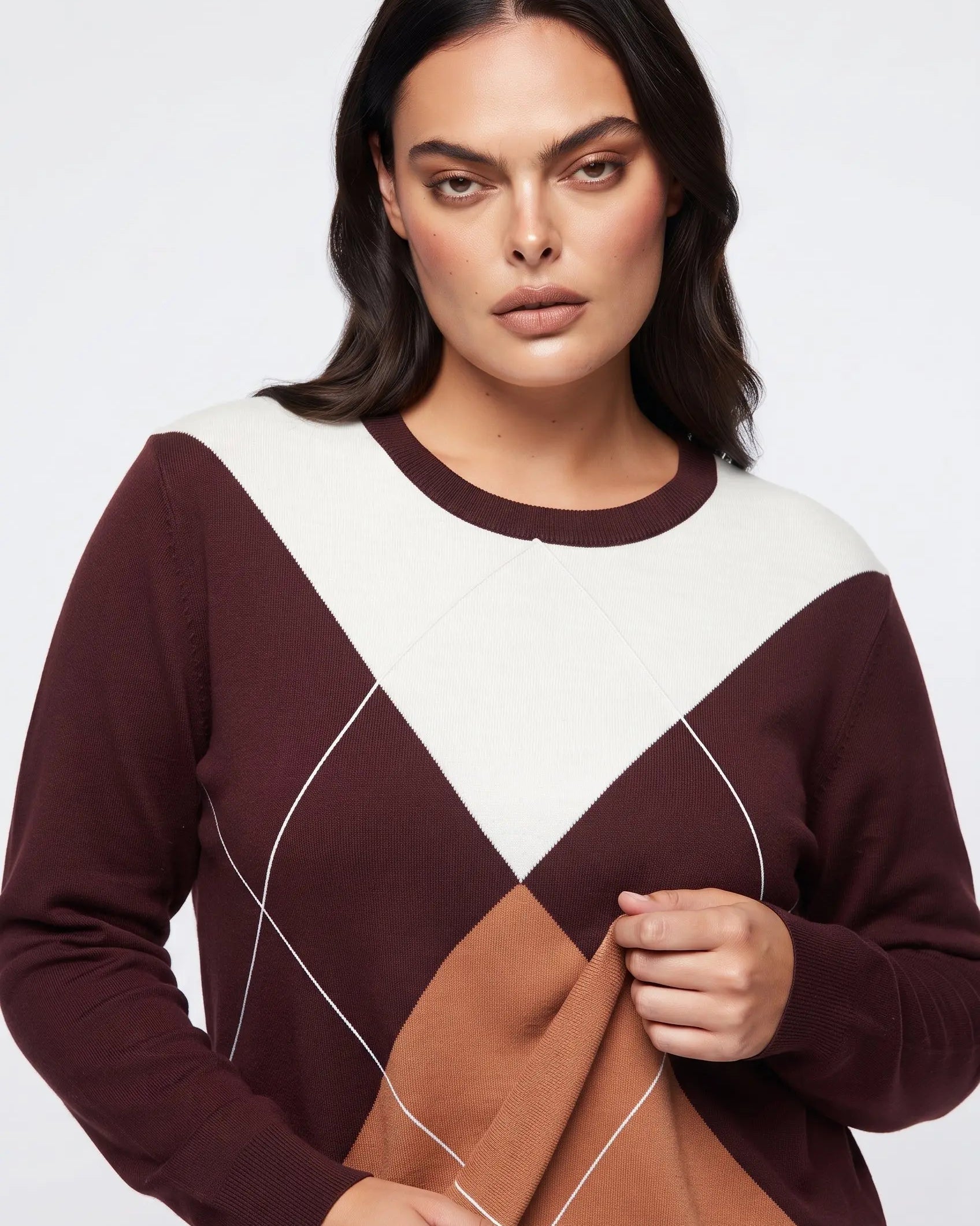 Maglia girocollo rombi color block DORABELLA PIU'
