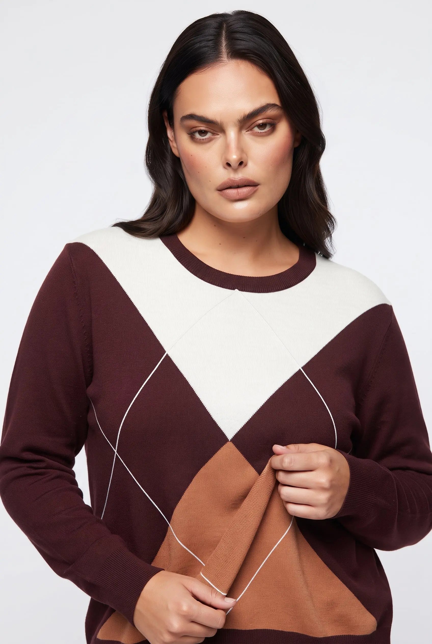 Maglia girocollo rombi color block DORABELLA PIU'