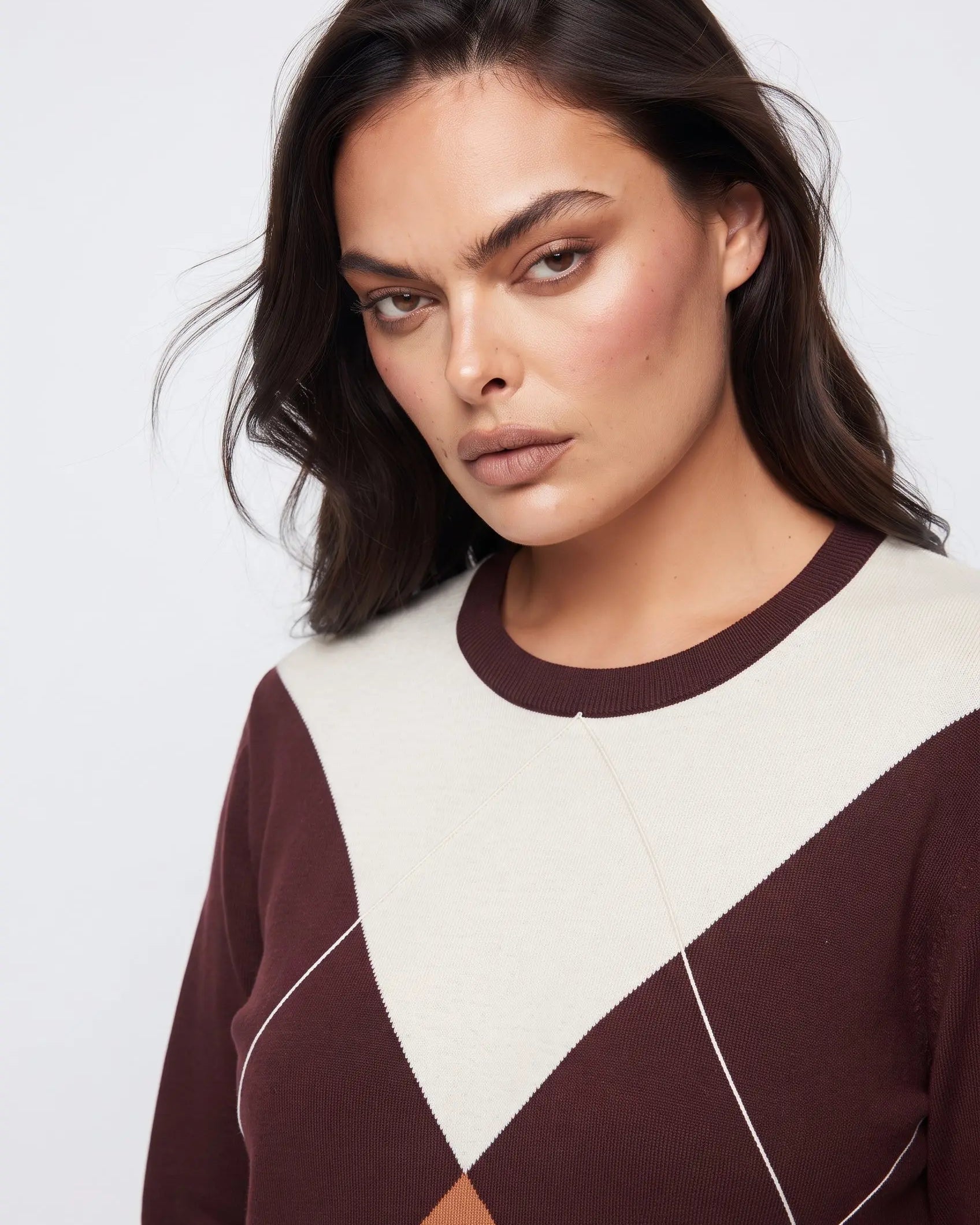 Maglia girocollo rombi color block DORABELLA PIU'