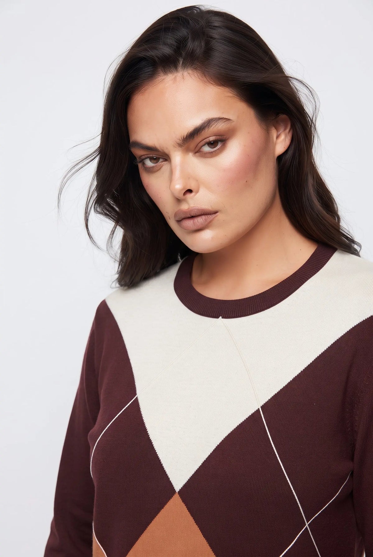 Maglia girocollo rombi color block DORABELLA PIU'