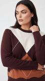 Maglia girocollo rombi color block DORABELLA PIU'