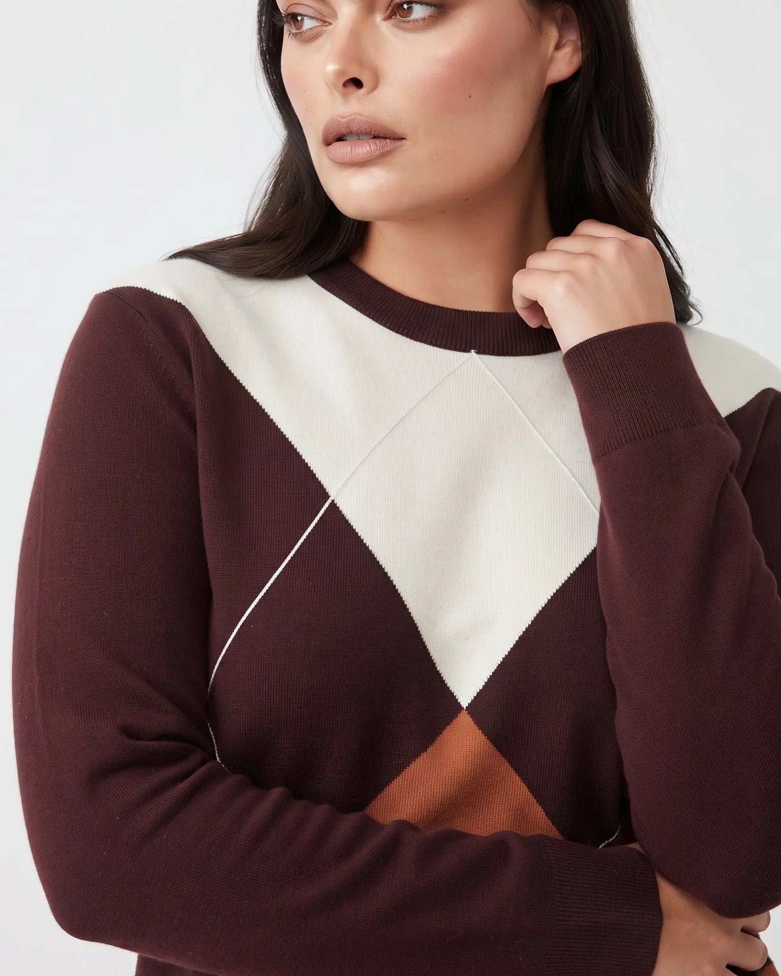 Maglia girocollo rombi color block DORABELLA PIU'