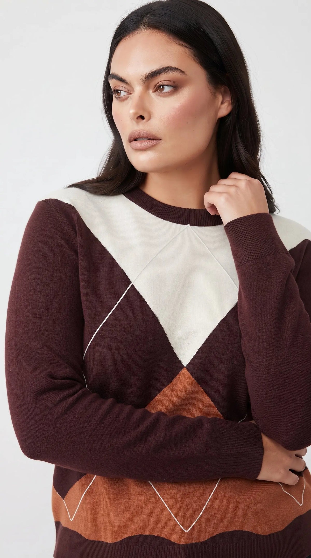 Maglia girocollo rombi color block DORABELLA PIU'