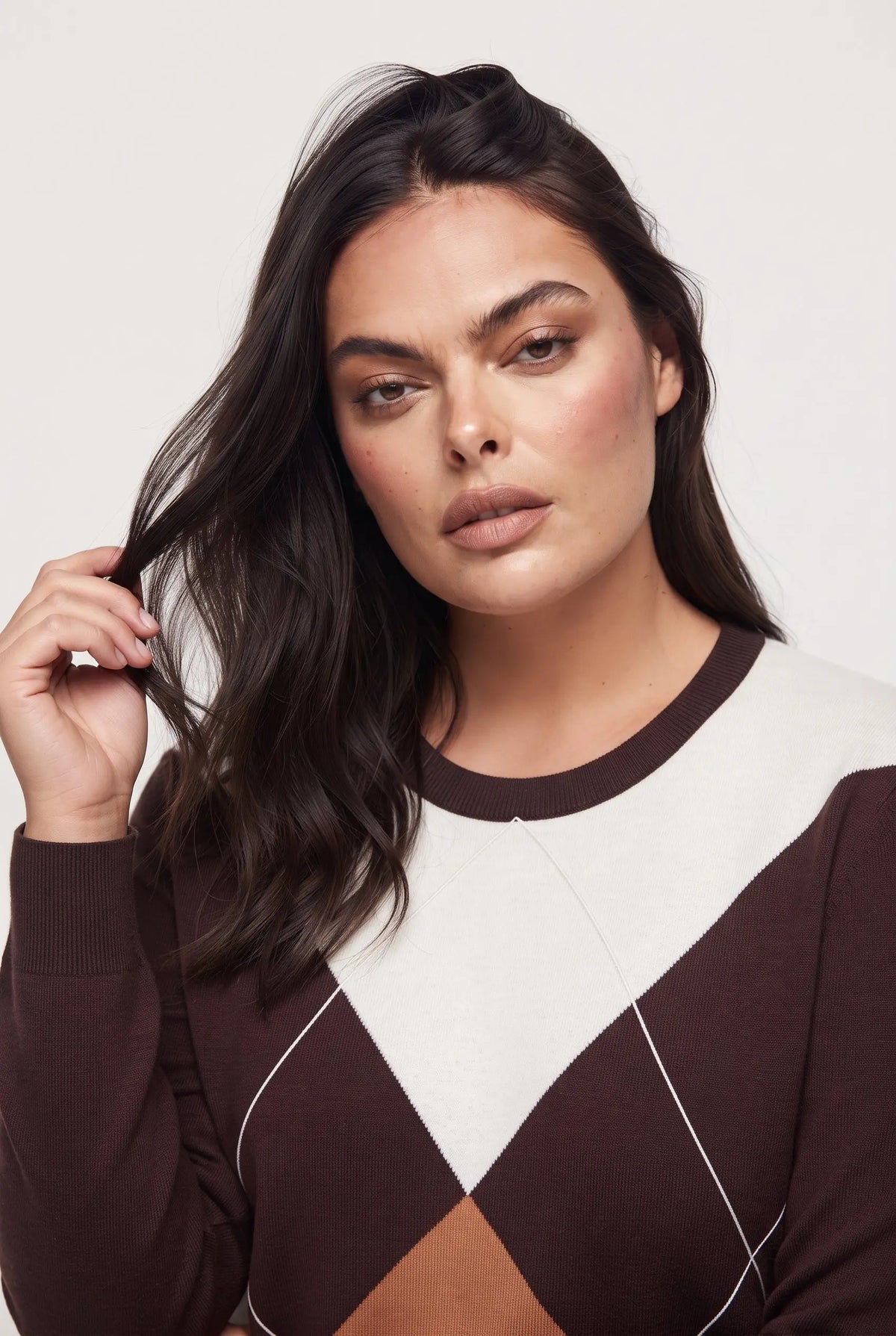 Maglia girocollo rombi color block DORABELLA PIU'