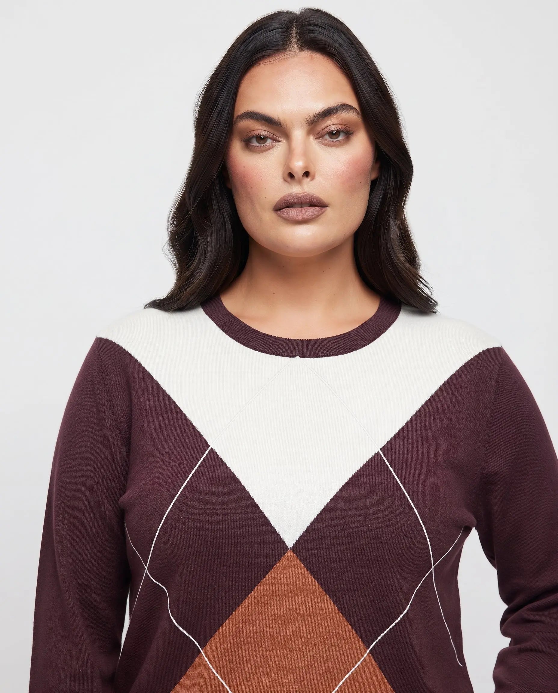Maglia girocollo rombi color block DORABELLA PIU'