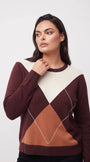 Maglia girocollo rombi color block DORABELLA PIU'