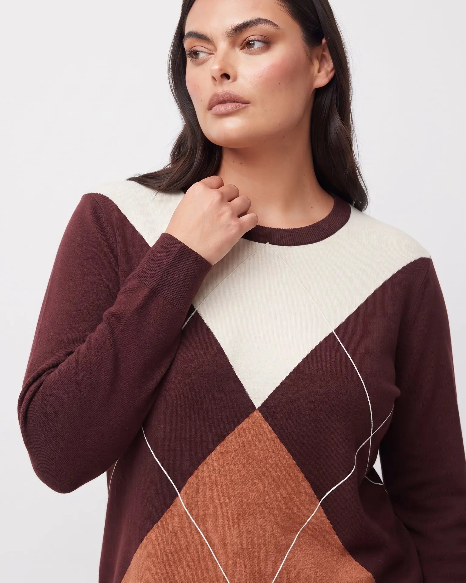 Maglia girocollo rombi color block DORABELLA PIU'