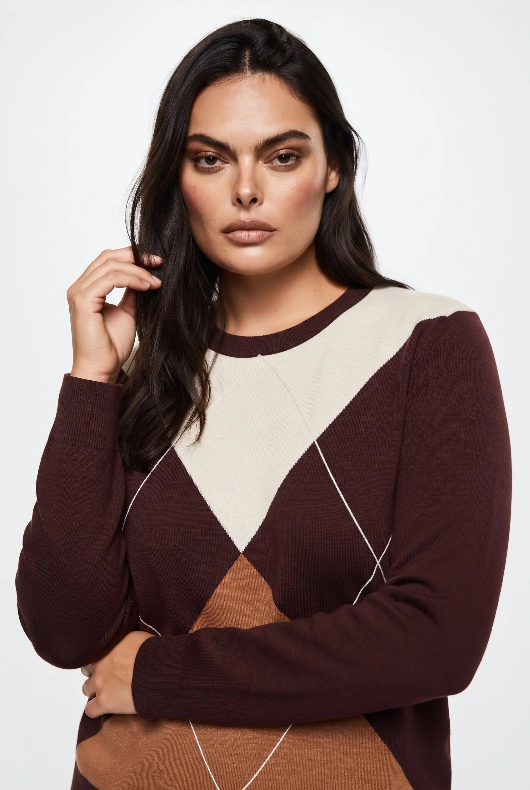 Maglia girocollo rombi color block DORABELLA PIU'