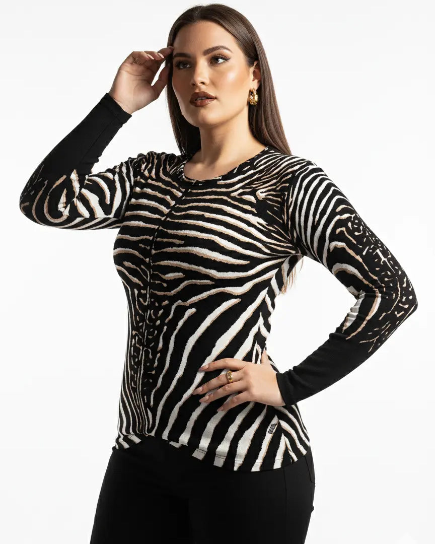 Maglia girocollo stampata DORABELLA PIU'