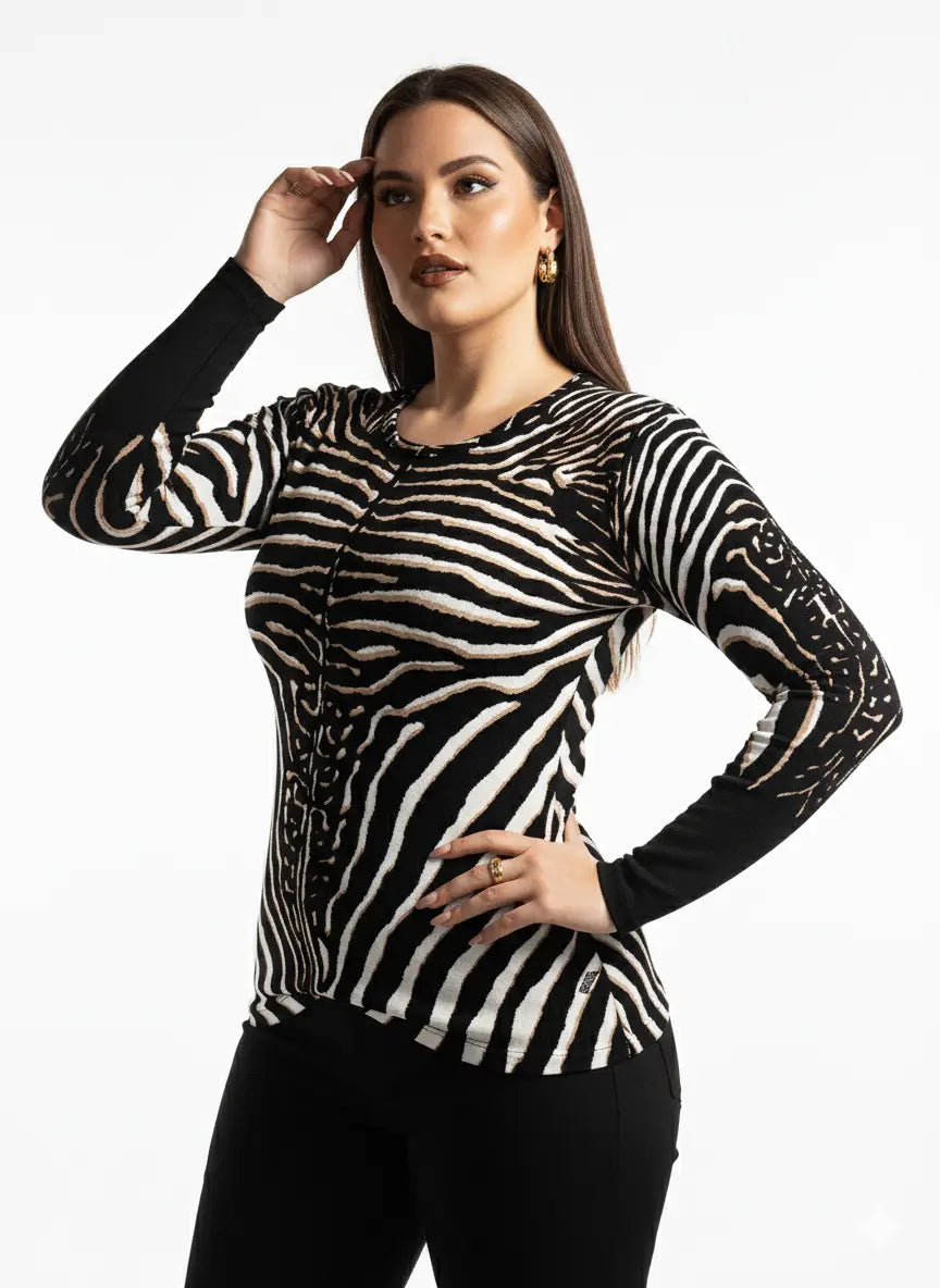 Maglia girocollo stampata DORABELLA PIU'