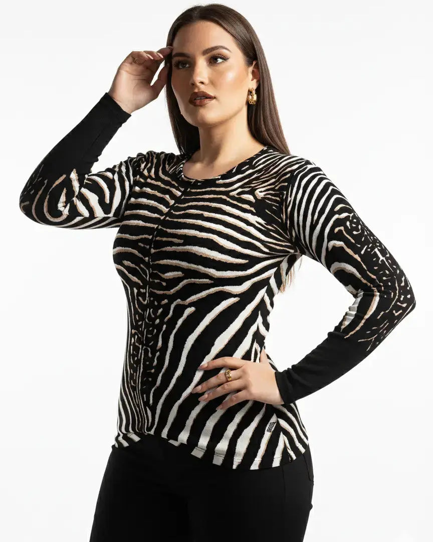 Maglia girocollo stampata DORABELLA PIU'