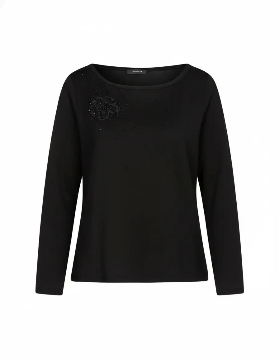 Maglia girocollo strass IRONICA