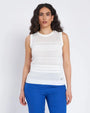 Maglia giromaniche con nervures e trafori BIANCO DORABELLA XXXL
