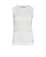 Maglia giromaniche con nervures e trafori BIANCO DORABELLA