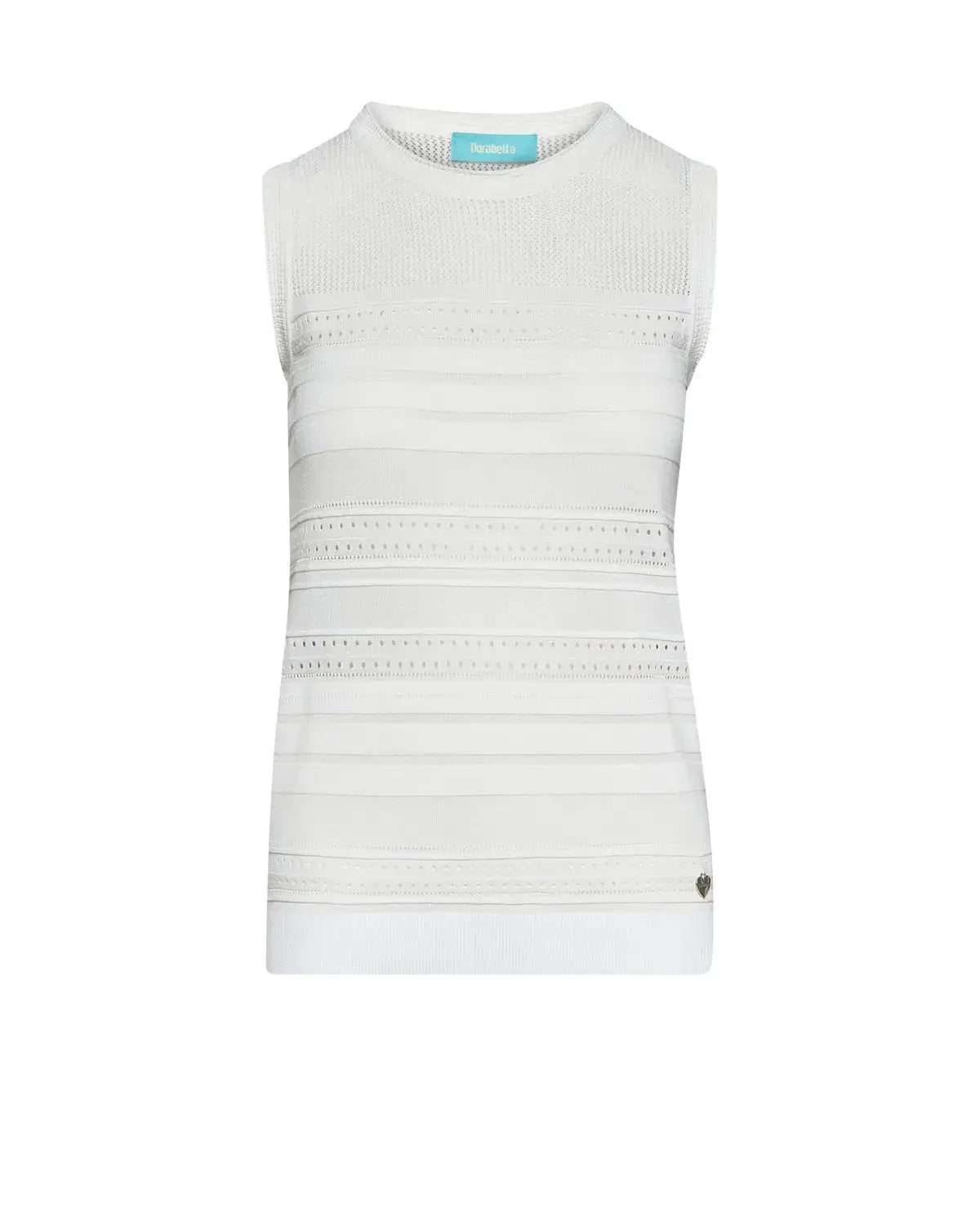 Maglia giromaniche con nervures e trafori BIANCO DORABELLA