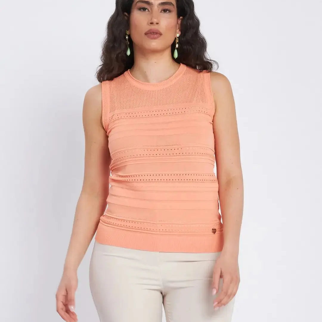 Maglia giromaniche con nervures e trafori PESCA DORABELLA XXXL