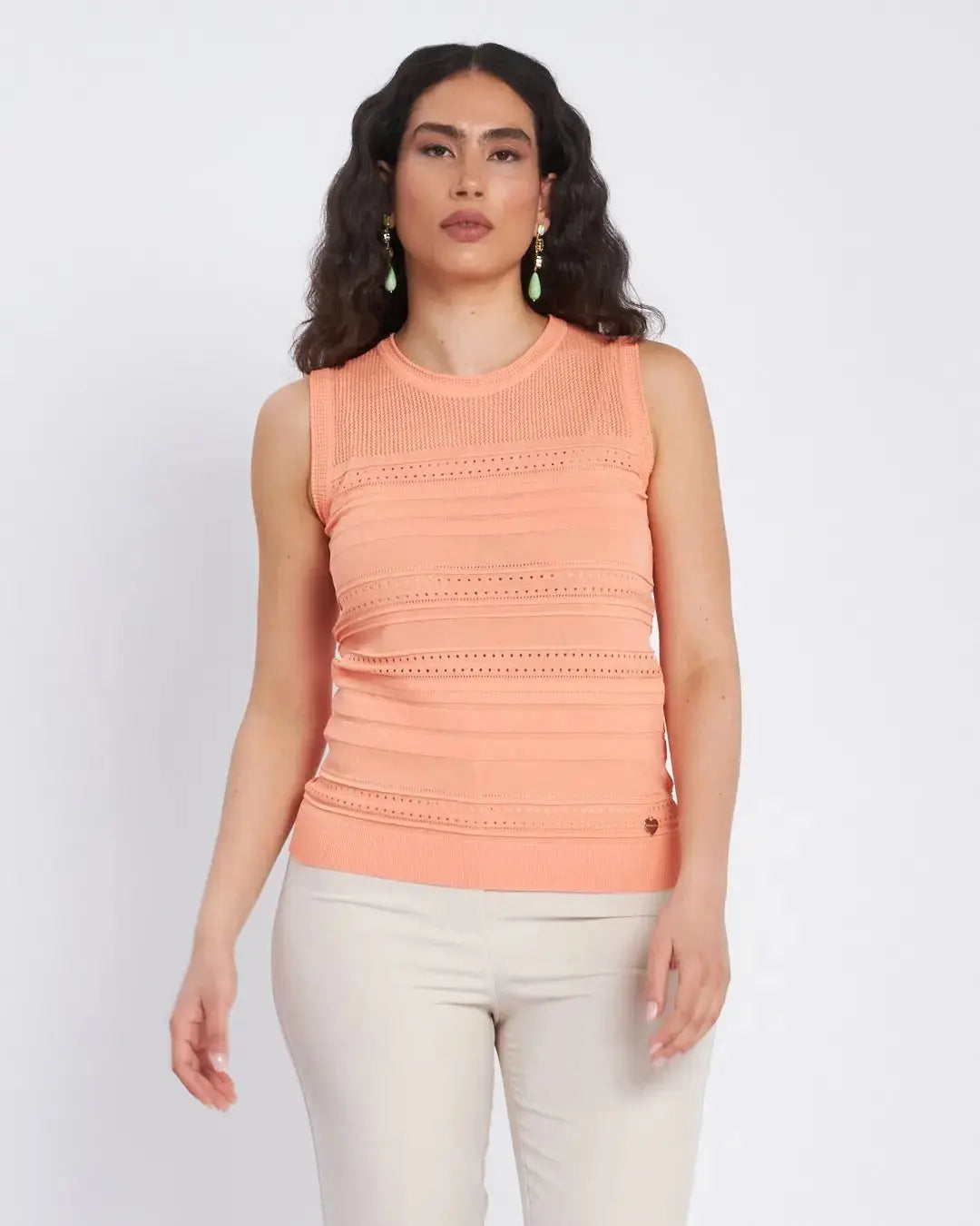 Maglia giromaniche con nervures e trafori PESCA DORABELLA XXXL