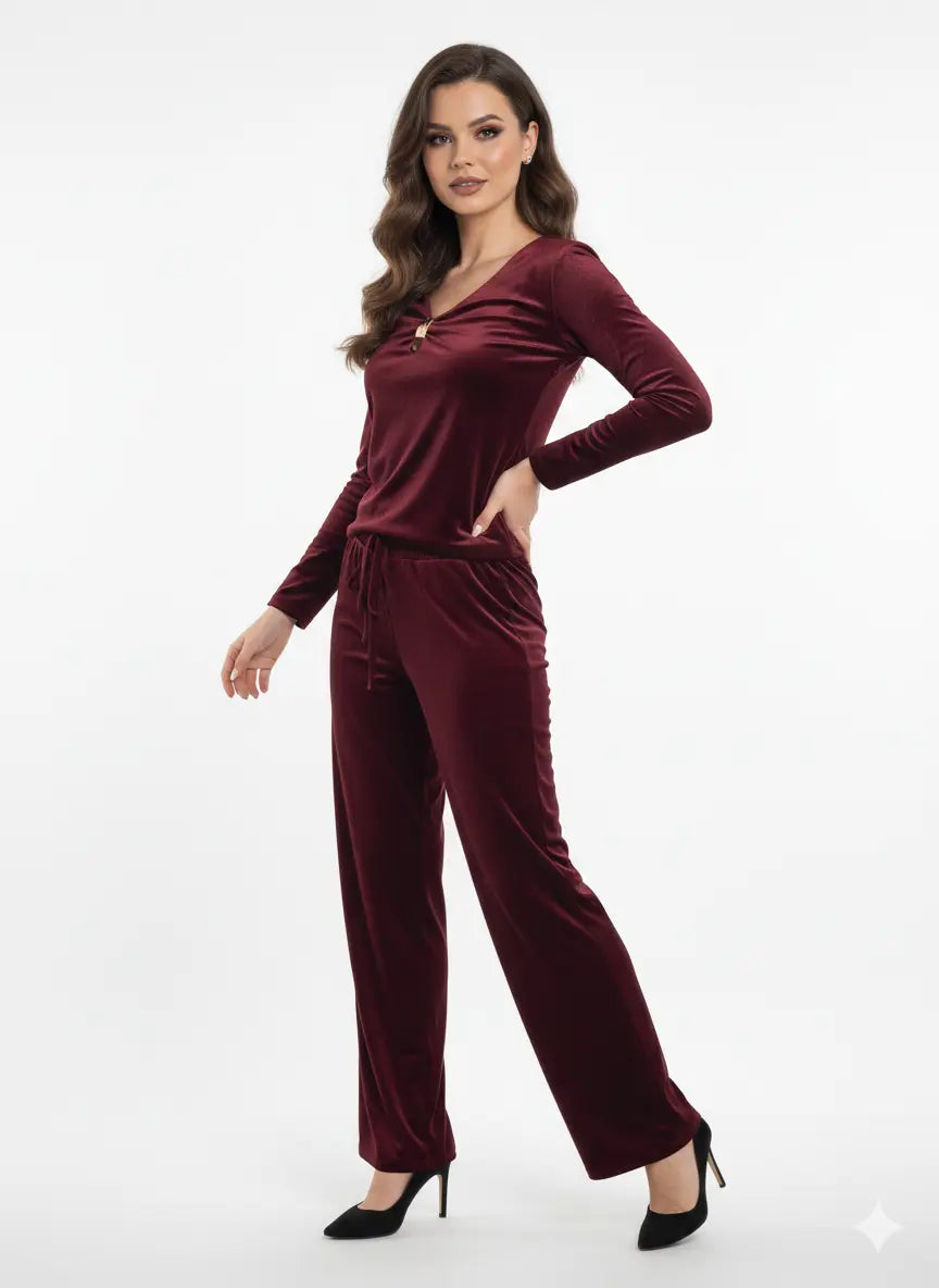 Maglia in Velluto con Dettaglio Gold IRONICA