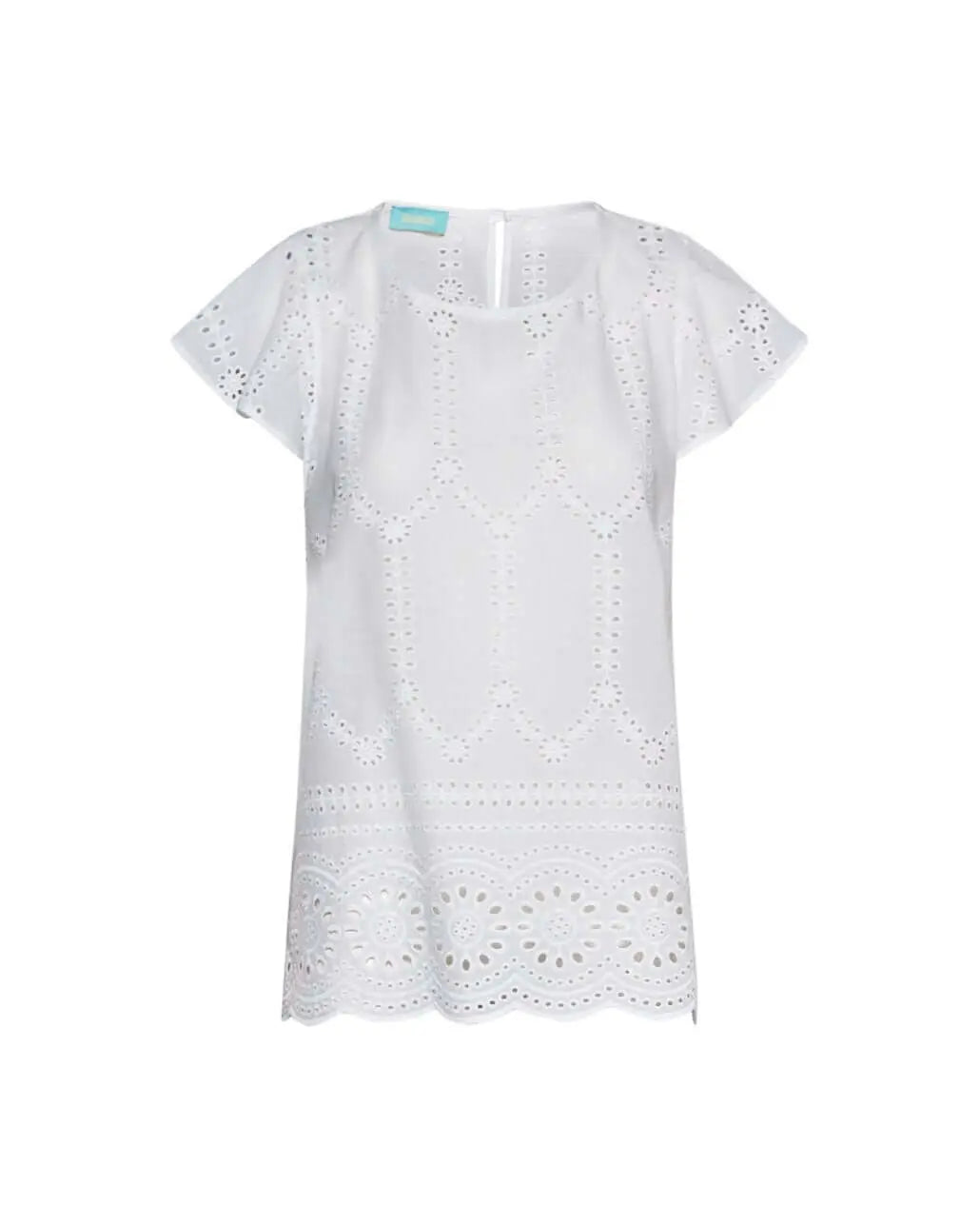 Maglia in cotone di pizzo Sangallo BIANCO DORABELLA