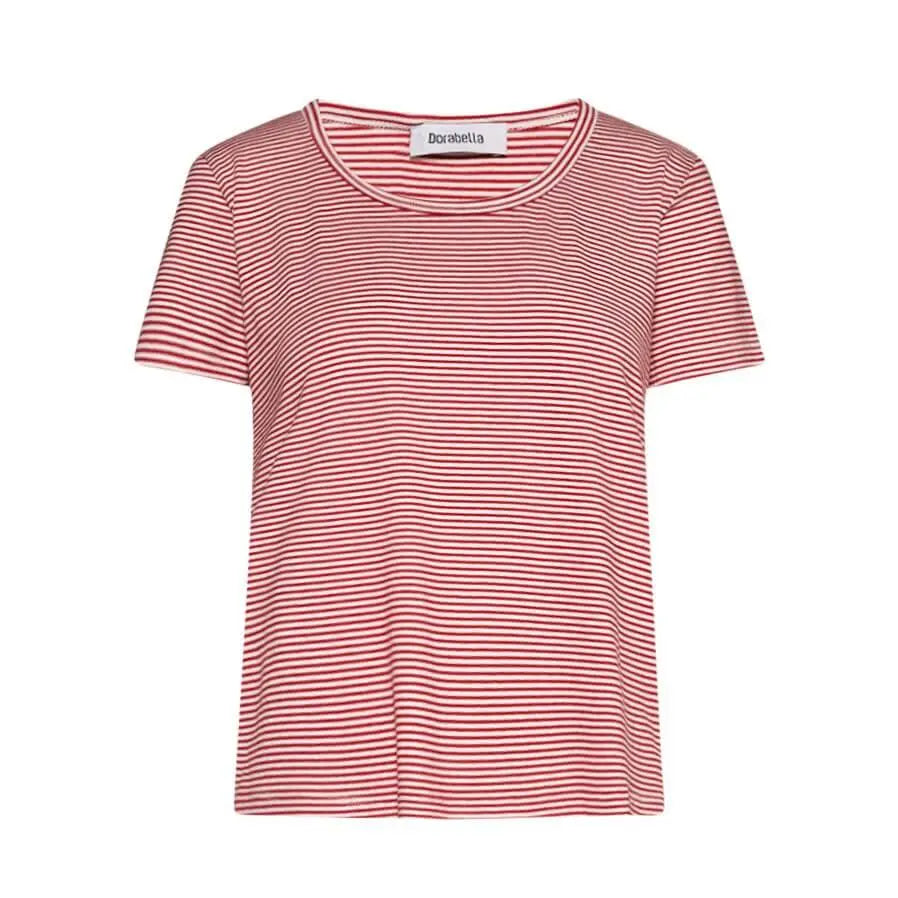 Maglia in fantasia righe LATTE-ROSSO DORABELLA