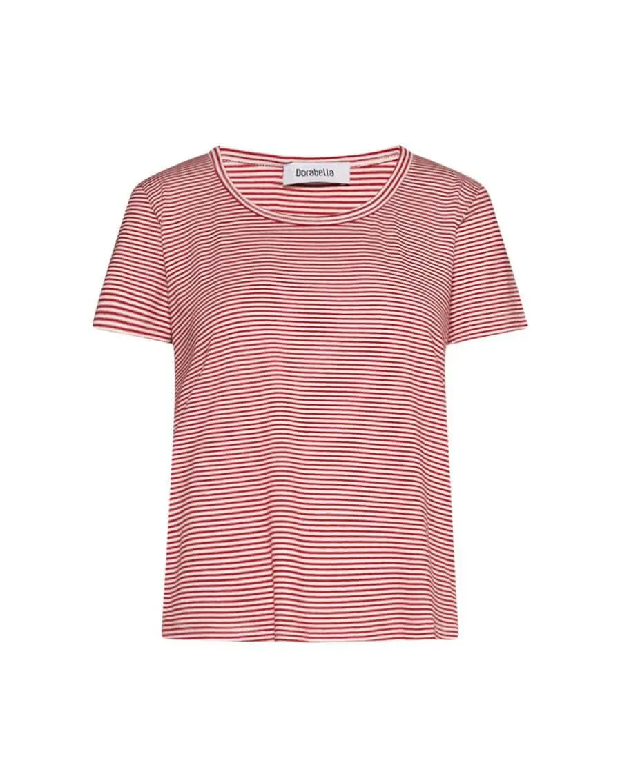 Maglia in fantasia righe LATTE-ROSSO DORABELLA
