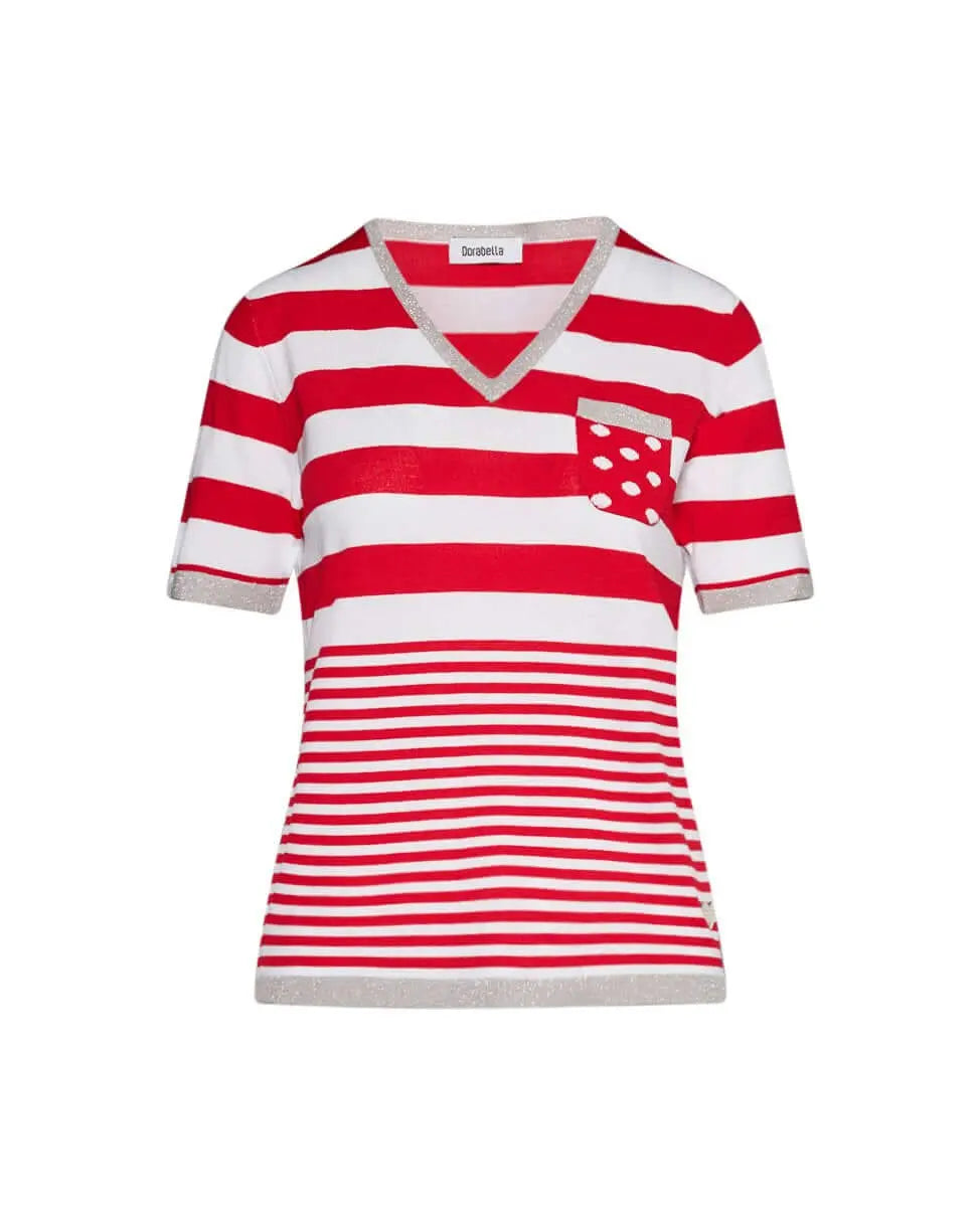Maglia in fantasia righe ROSSO DORABELLA XL