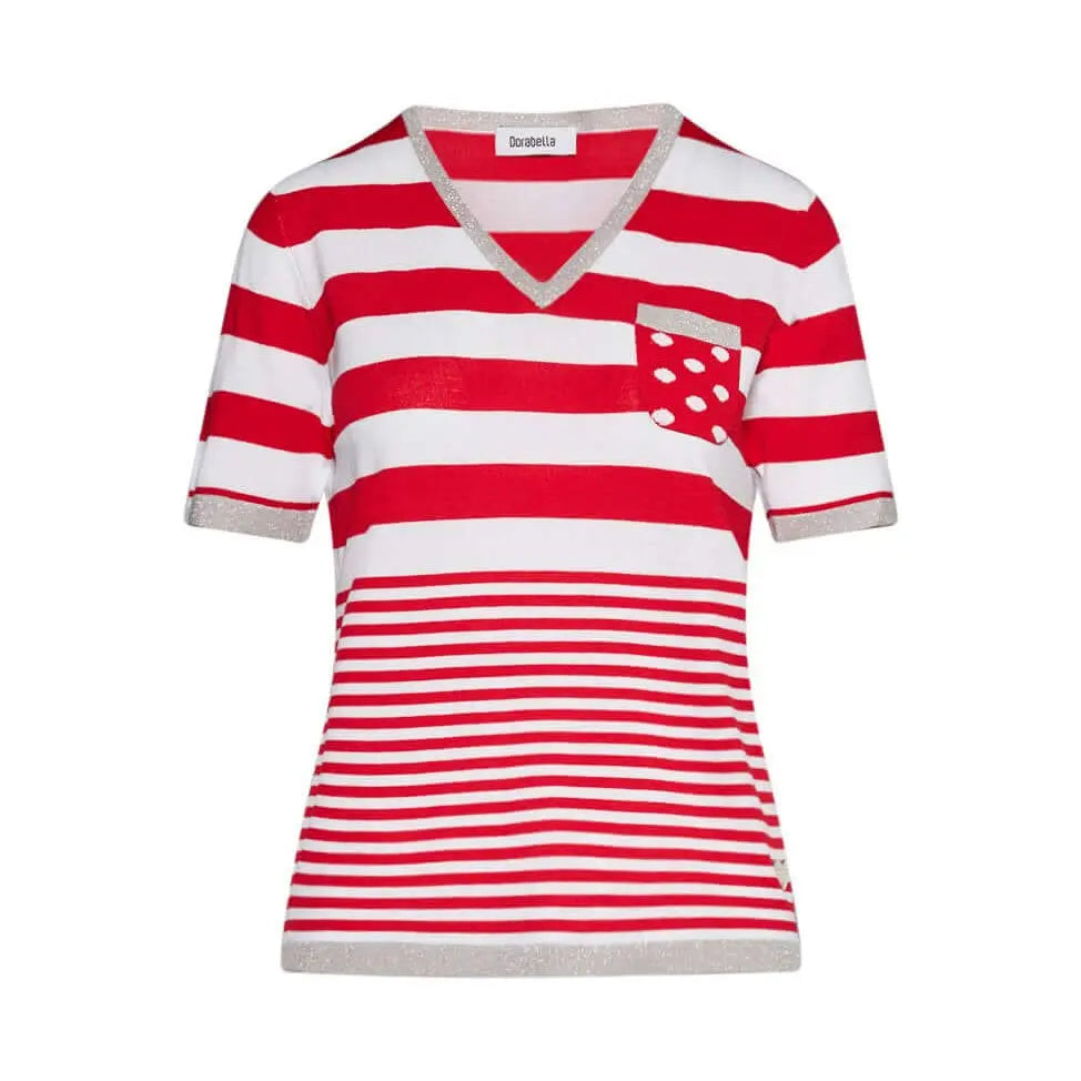 Maglia in fantasia righe ROSSO DORABELLA XL