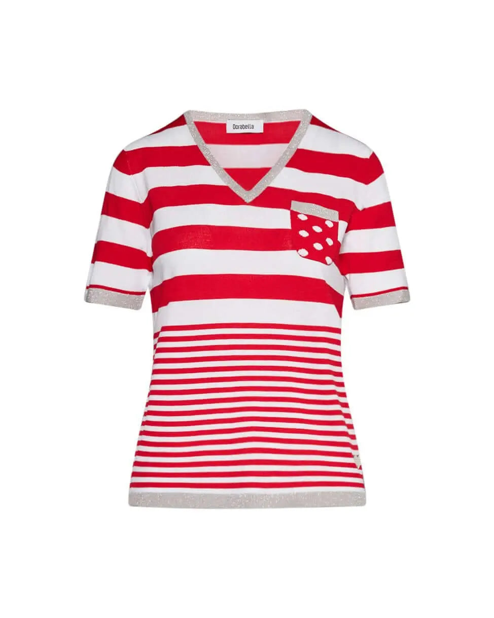 Maglia in fantasia righe ROSSO DORABELLA XL
