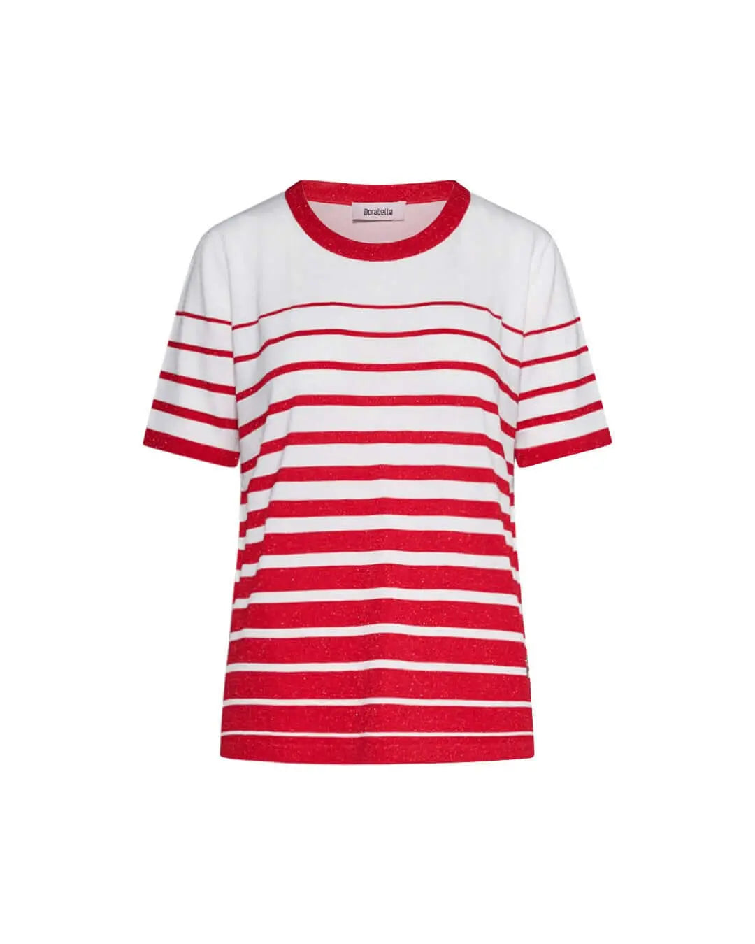Maglia in fantasia righe e lurex ROSSO-BIANCO DORABELLA PIU' XL