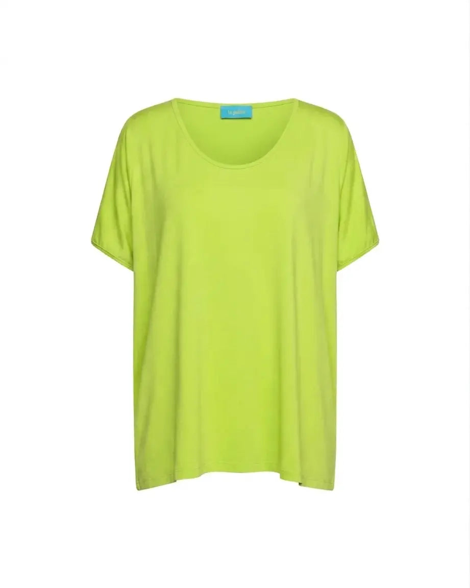 Maglia in filato di viscosa elasticizzata tinta unita con maniche kimono e orlo asimmetrico DORABELLA