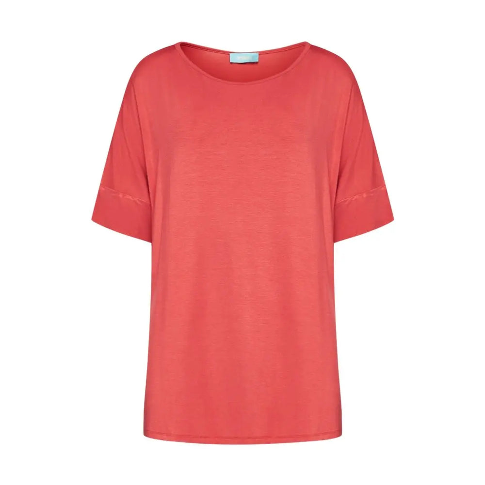 Maglia in filato di viscosa elasticizzata tinta unita con scollo rotondo e maniche kimono. CORALLO DORABELLA PIU' XXL