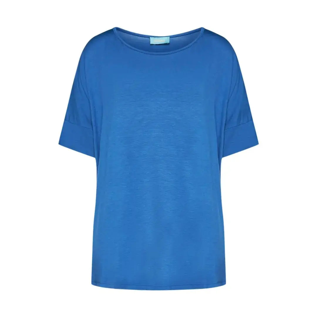 Maglia in filato di viscosa elasticizzata tinta unita con scollo rotondo e maniche kimono. DENIM DORABELLA PIU' XXL