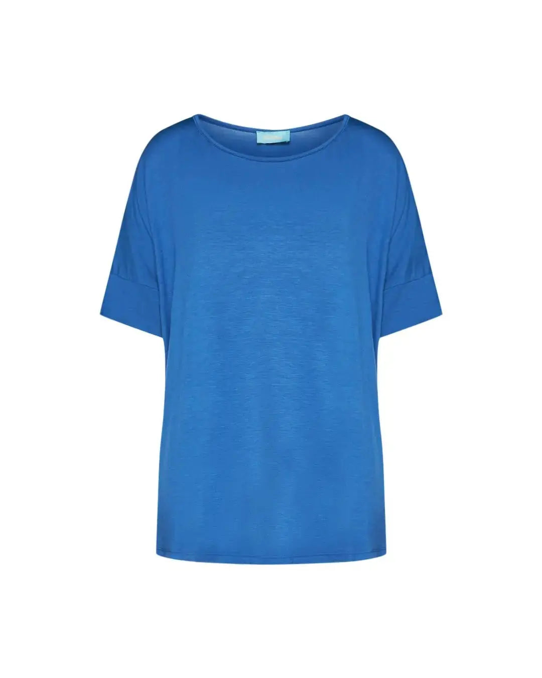 Maglia in filato di viscosa elasticizzata tinta unita con scollo rotondo e maniche kimono. DENIM DORABELLA PIU' XXL