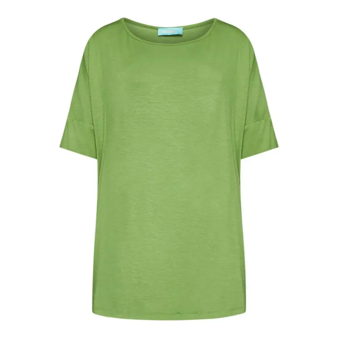 Maglia in filato di viscosa elasticizzata tinta unita con scollo rotondo e maniche kimono. OLIVA DORABELLA PIU' XXL