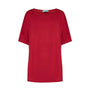 Maglia in filato di viscosa elasticizzata tinta unita con scollo rotondo e maniche kimono. ROSSO DORABELLA PIU' XXL