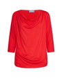 Maglia in jersey di viscosa elasticizzata con scollo ad anello ed arricciature PAPAVERO DORABELLA