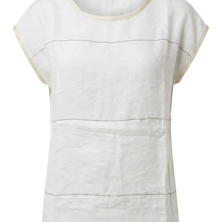 Maglia in misto lino e rayon con passamaneria frontale DORABELLA
