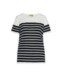 Maglia in misto viscosa a righe con paillettes BIANCO-NERO DORABELLA PIU' XXXL