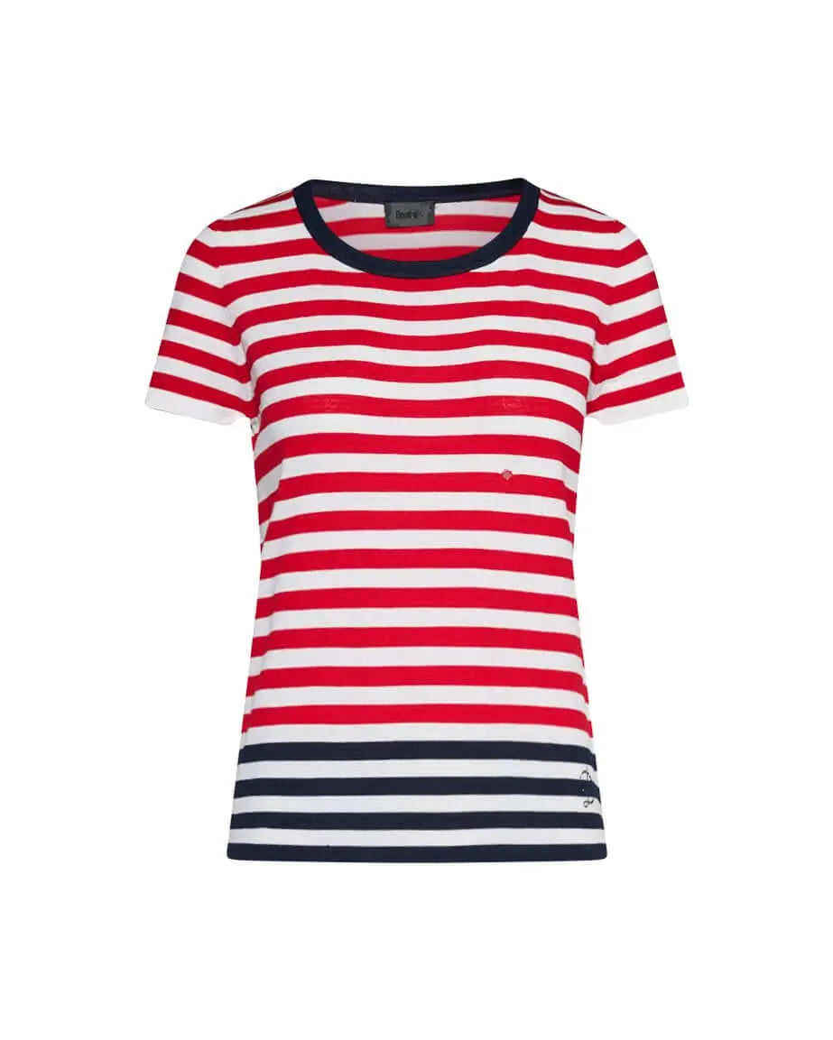 Maglia in viscosa a righe ROSSO-BIANCO DORABELLA XL
